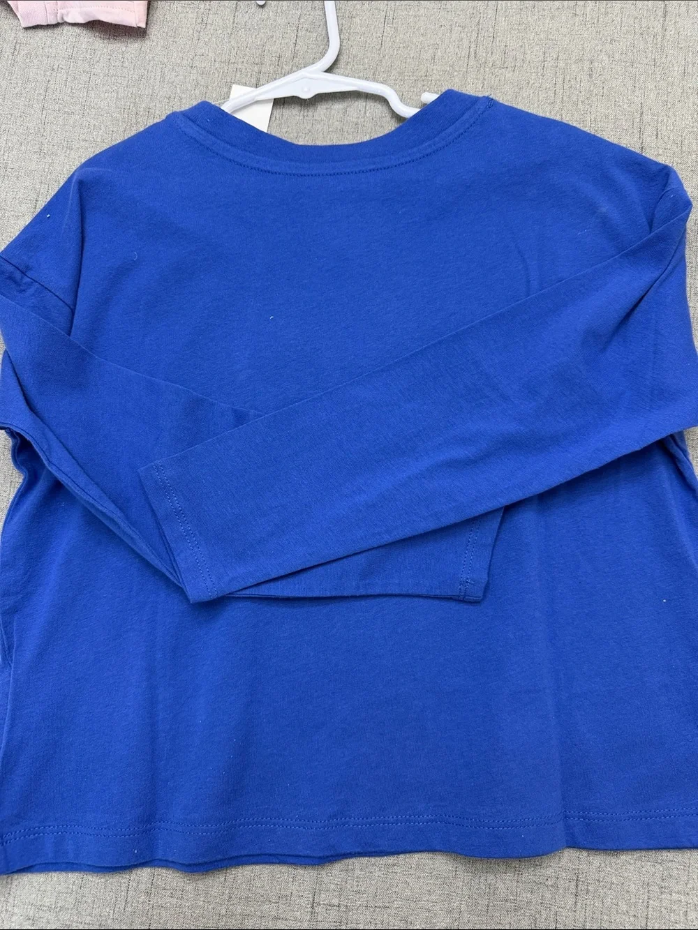 DUA LIPA GAP KIDS. Size 6-7 Long-Sleeve Tee with Mirrored Face Graphic.